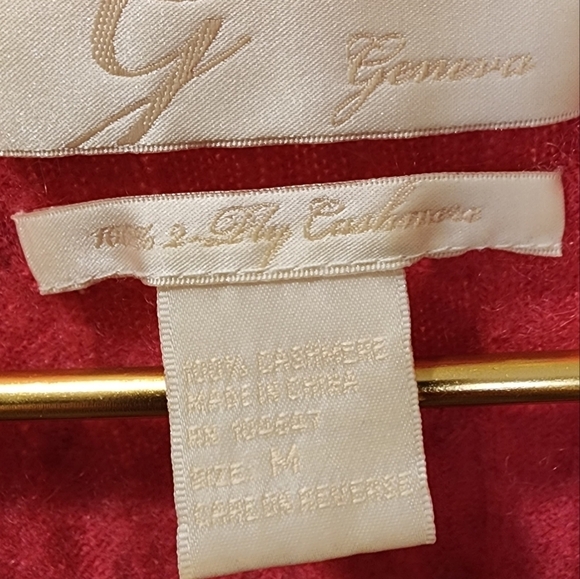 GENEVA pink 100% Cashmere V neck. women's sweater size M - Picture 3 of 9